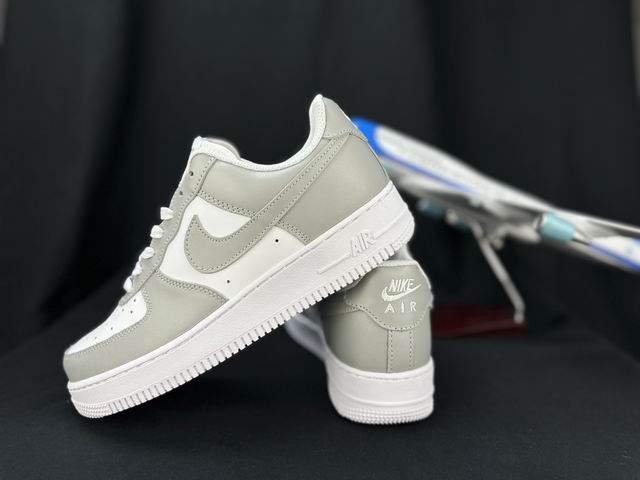 Cheap Nike Air Force 1 White Grey Shoes Men and Women-7 - Click Image to Close